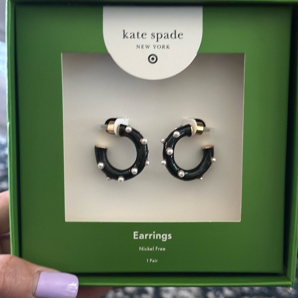 Kate Spade Black Hoop Earrings
